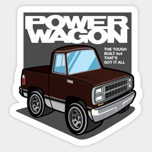 Dark Brown Sunfire - Power Wagon (1980 - White-Based) Sticker